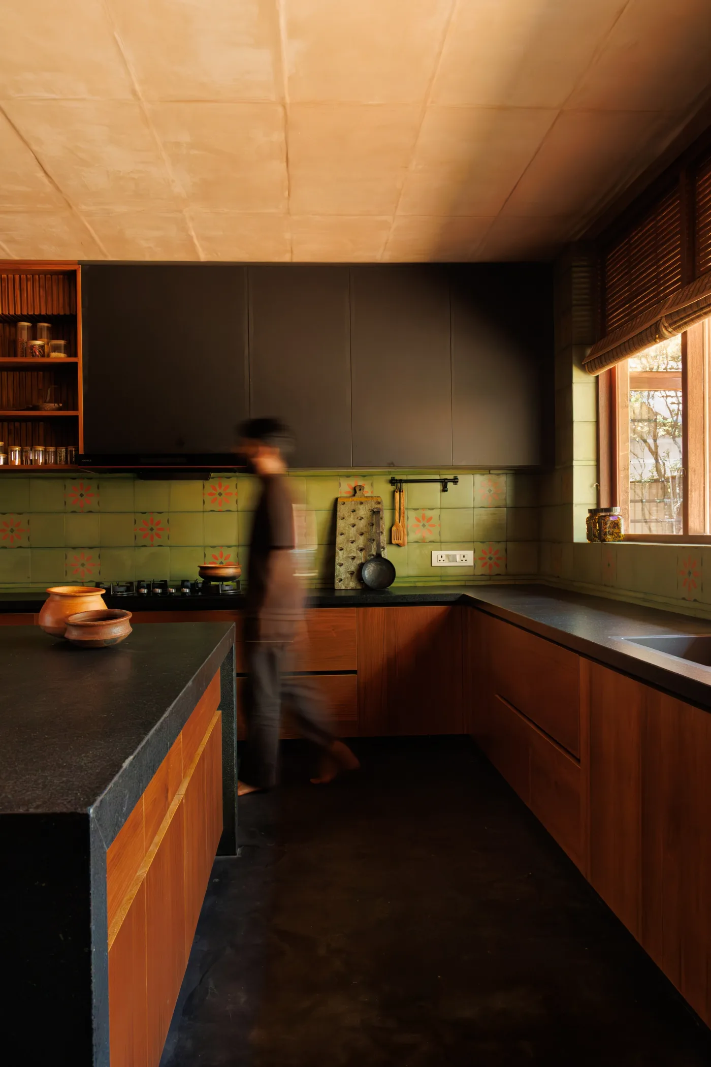 the kitchen