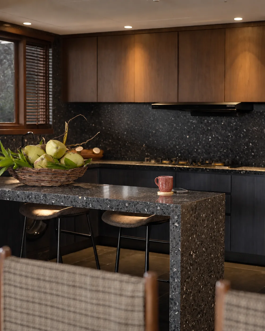 the kitchen